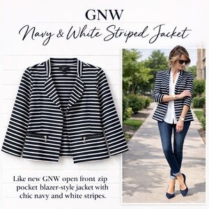 GNW Striped Blazer in Navy and White